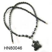 Hematite Turtle Pendant Beads Stone Chain Choker Fashion Women Necklace